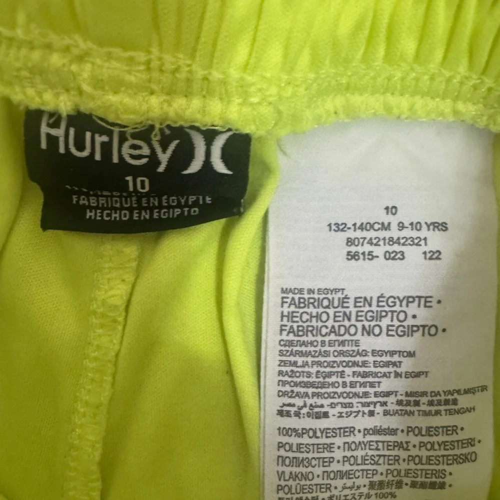 Hurley Black T-Shirt and Neon Yellow Shorts Set